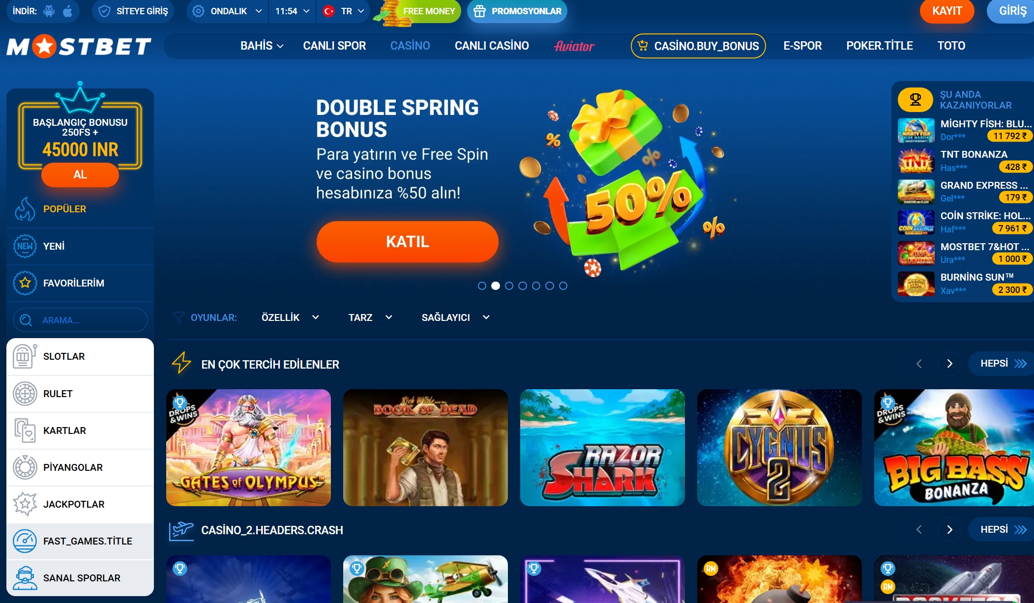 Mostbet casino giriş
